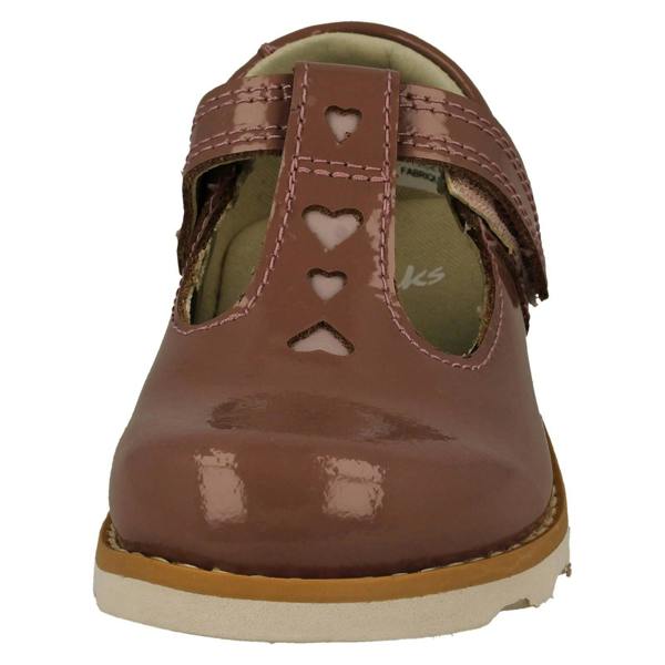 Clarks Girls Clarks T-Bar Heart Detailed Shoes Crown Teen T