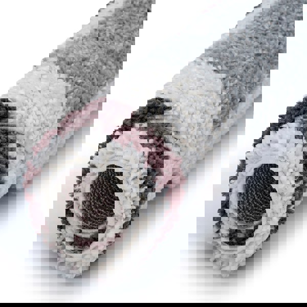 Moodi Shaggy Grey/Purple Rug, classic bordered design, fluffy pile | THE RUGS