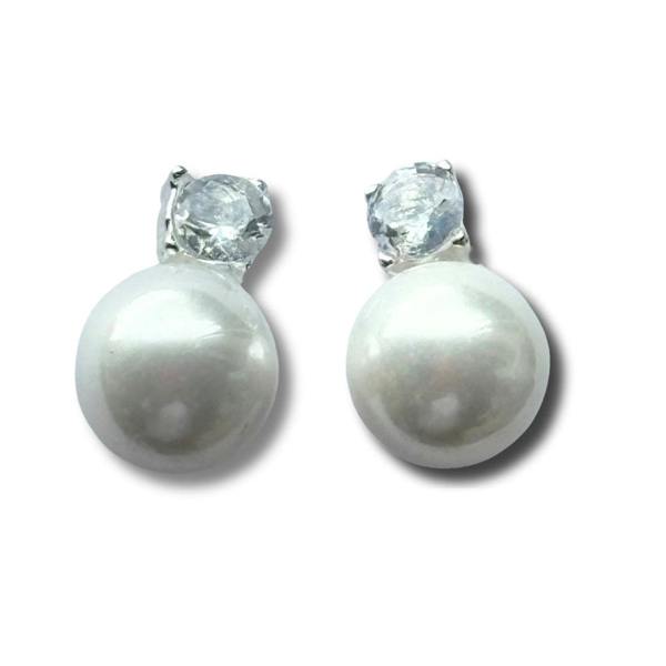Aye Do Gifts Cubic Zirconia Pearl Stud Earrings