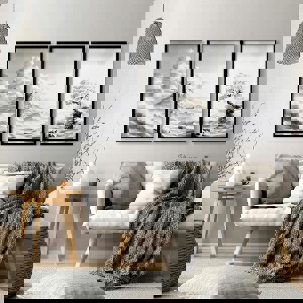 Modern Living Room Wall Decor | Set of 3 Asian Inspired Wall art Prints