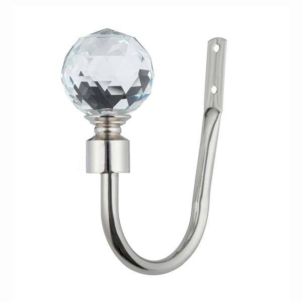 A.Unique Home Gem Crystal Ball Metal Extendable Curtain Pole with Rings and Fittings, In a Variety of Colours and Sizes (25/28mm)