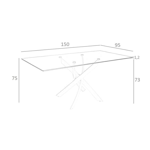 Angel Cerdá Rectangular dining table in tempered glass and pink steel 1169