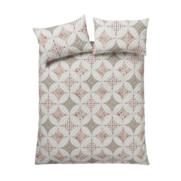 Catherine Lansfield Pinsonic Patchwork Reversible Duvet Cover Set Green