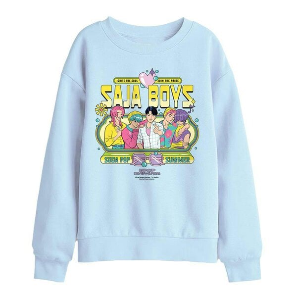 K-Pop Demon Hunters Childrens/Kids Saja Boys Festival Poster Sweatshirt - Light Blue