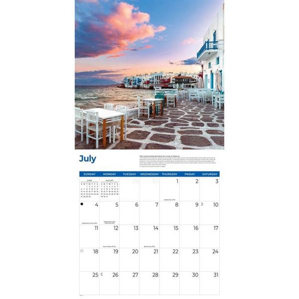 Greek Isles Calendar 2027, Wall Calendars, Month To View, Travel, Gift