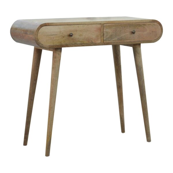 Wyld Haus Florence Oval 2 Drawer Natural Mango Wood Console Table