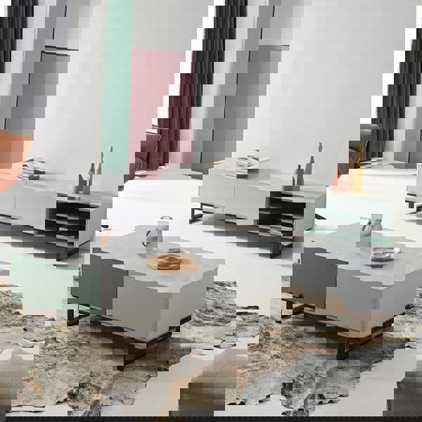 CASA TV Stand, White And Green-Weilai Concept-Weilai Concept