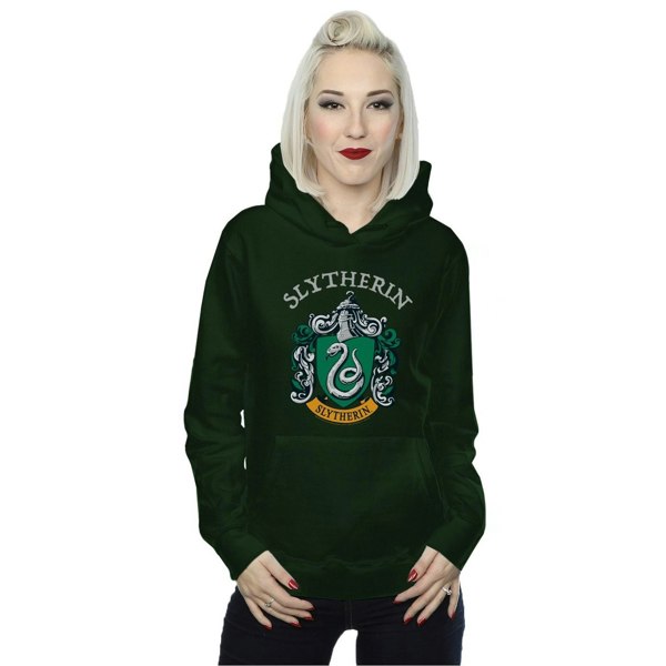 Harry Potter Womens/Ladies Slytherin Crest Hoodie - Forest Green