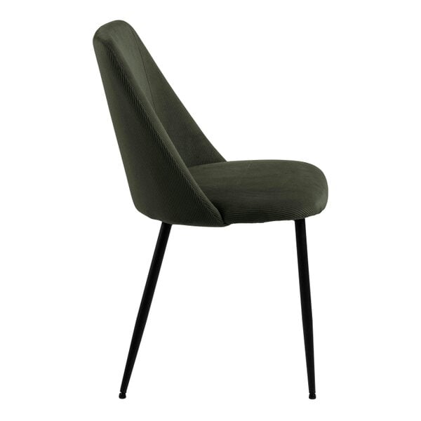 Wyld Haus Set of 4 Svendborg Olive Green Upholstered Dining Chair Black Metal Legs