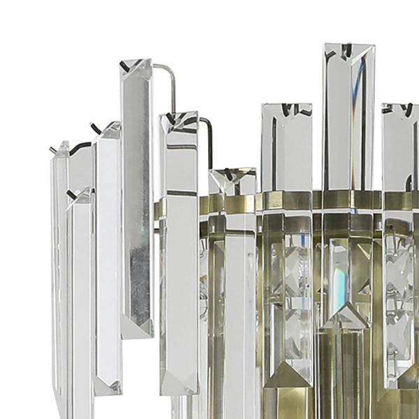 Pagazzi Lighting Onega Antique Brass & Glass Crystal Wall Light