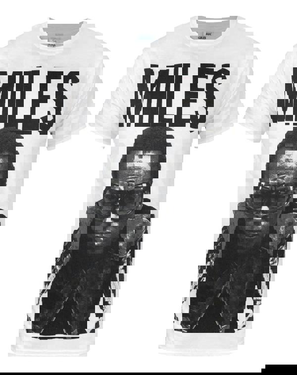 Miles Davis Mens White Character Short Sleeved T-Shirt