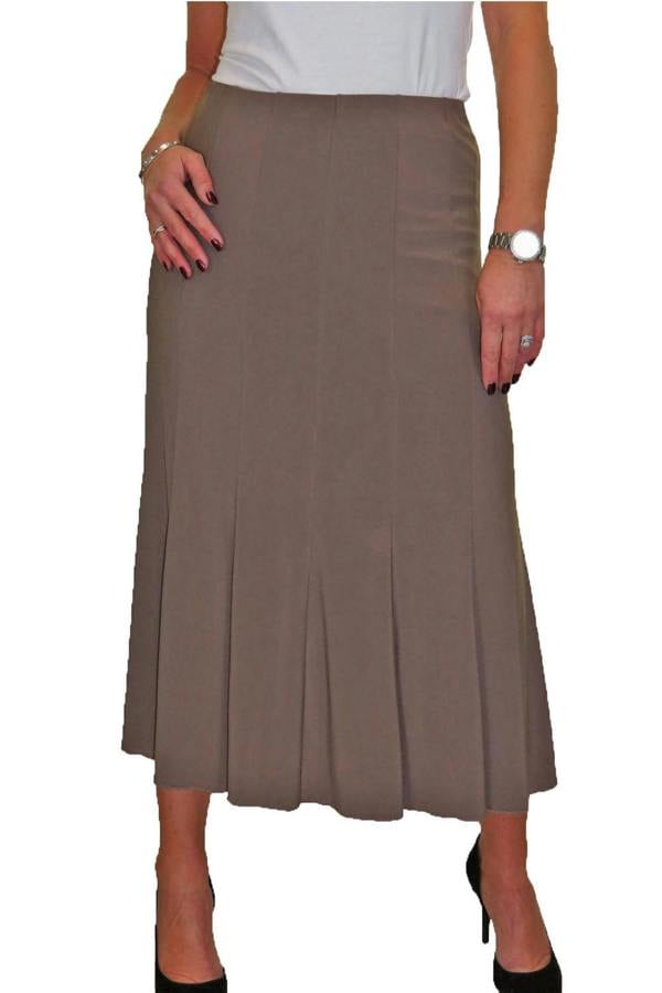 Paulo Due Women's 32" Soft Pleated Panel Midi Skirt