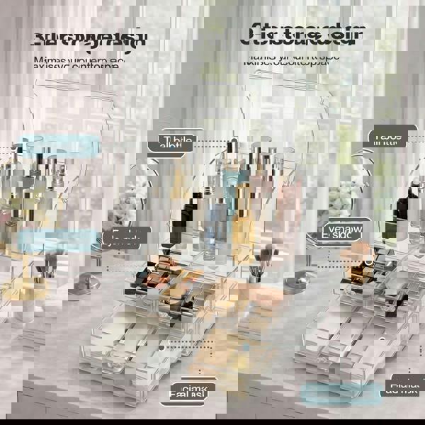 ilus Makeup Storage Organiser Acrylic Cosmetics Organizer Beauty Clear Color