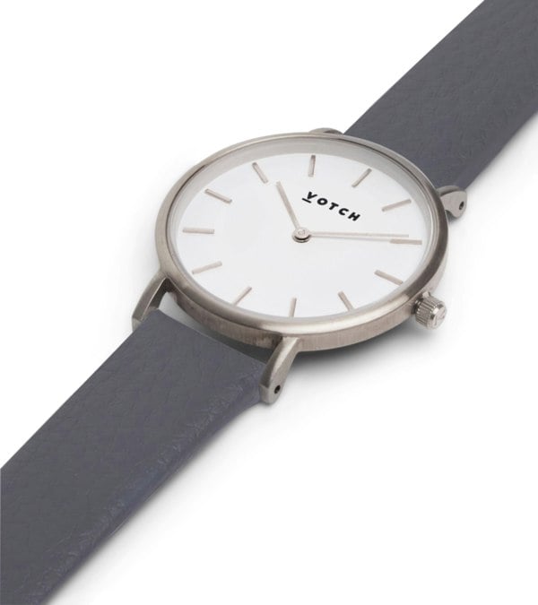 Votch Silver & Slate Grey Watch | Petite