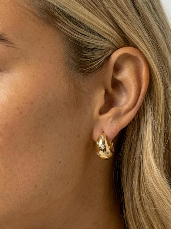MUCHV Thick Starry Hoop Earrings