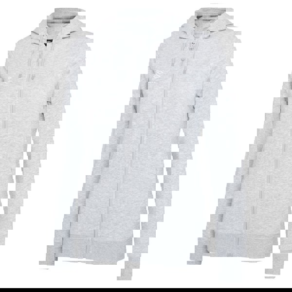 Umbro Womens/Ladies Club Leisure Full Zip Hoodie - Grey Marl/White