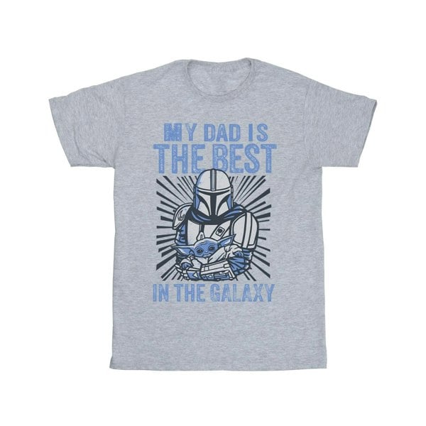 Star Wars Boys Mandalorian Best Dad T-Shirt - Sports Grey