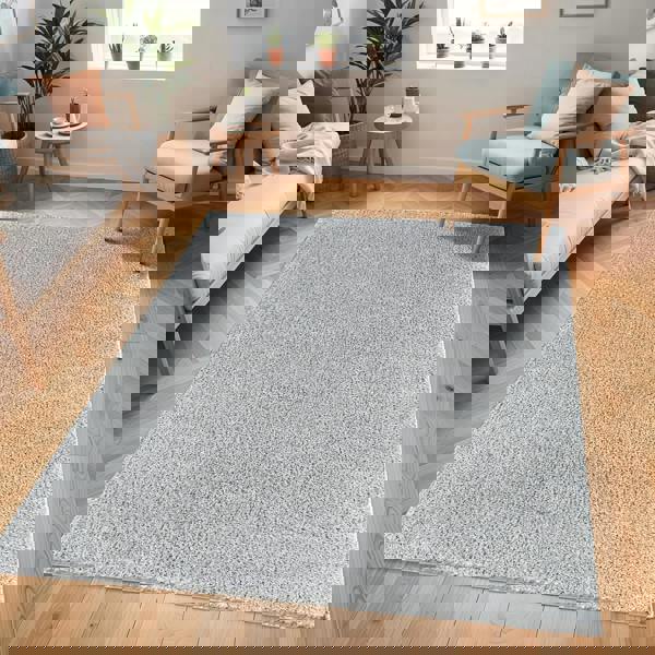 Livabliss Cloudy Shag-Solid Color Light Grey Plush Soft Pile Rug