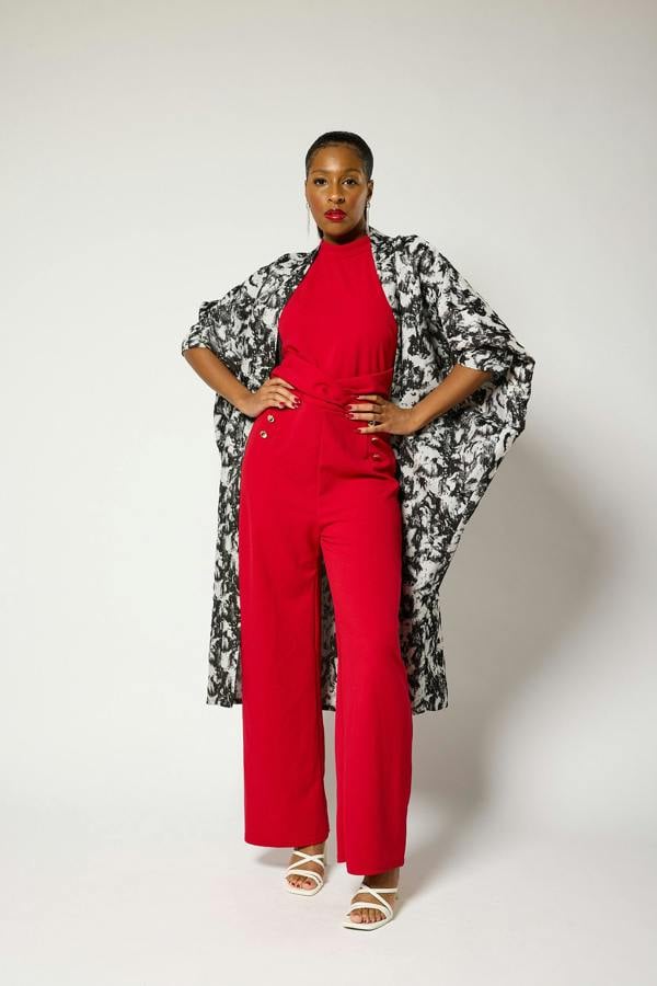 Lioness by TF Monochrome Brocade Kimono Jacket