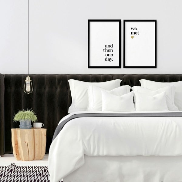 1st year anniversary gift | set of 2 wall art prints for Bedroom