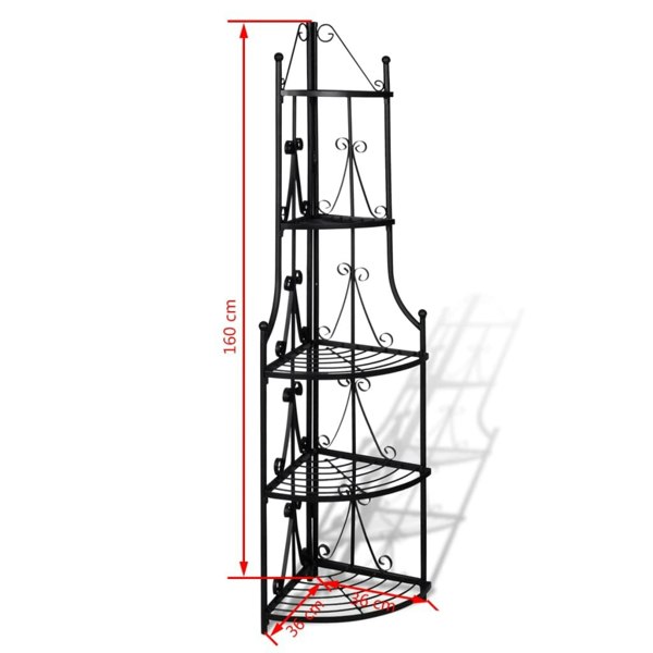 Berkfield Corner Plant Rack Black