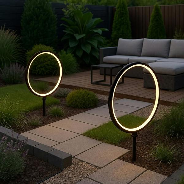 Milagro Rings Solar Lamp 2X1.5W 2X25Lm 3000K Black