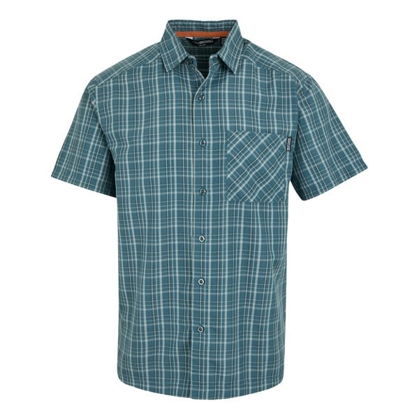 Regatta Mens Mindano IX Checked Short-Sleeved Shirt - Stormy Weather/Iceberg/Ash