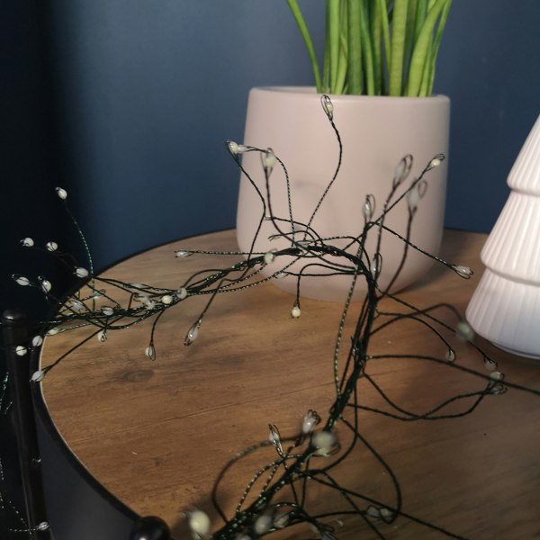 Samuel Alexander 5.4m White LEDs Green Garland Wire Light Christmas Decoration with Timer