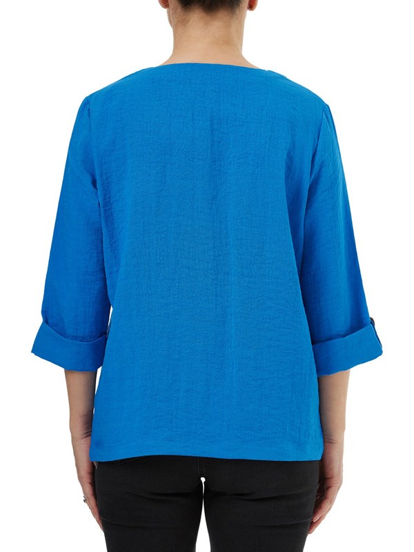 PennyPlain Asymmetric Hem Top - Bluebell
