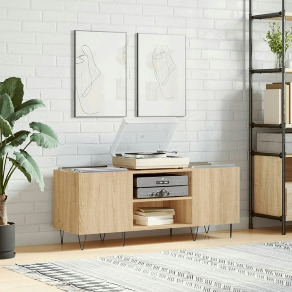 Berkfield Record Cabinet Sonoma Oak 121x38x48 cm Engineered Wood