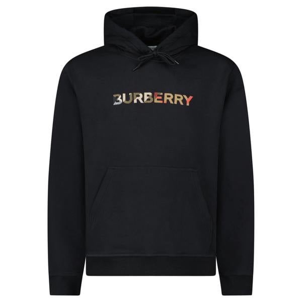 Burberry Logo Embroidered Hoodie Black - chancefashionco