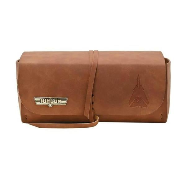 Widdop & Co Top Gun PU Leather Wash Bag Tan