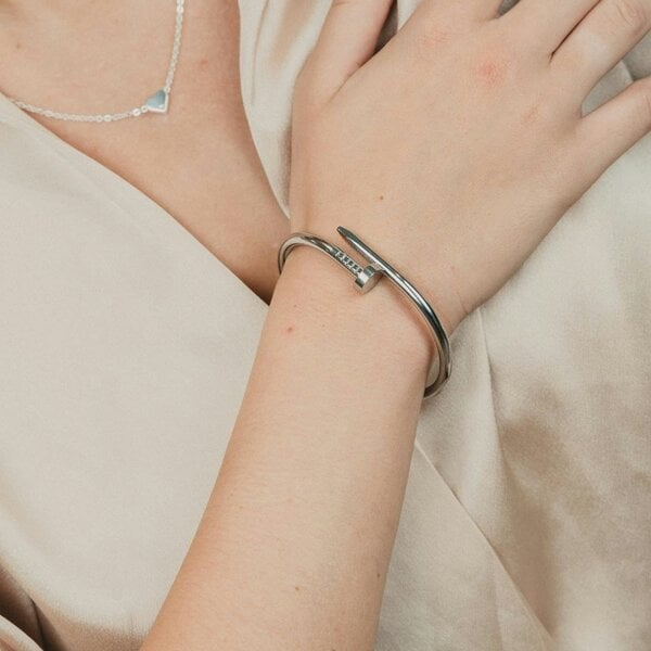 The Colourful Aura 18ct Plated Handmade Nail Luxury Cuff Arm Bangle Bracelet