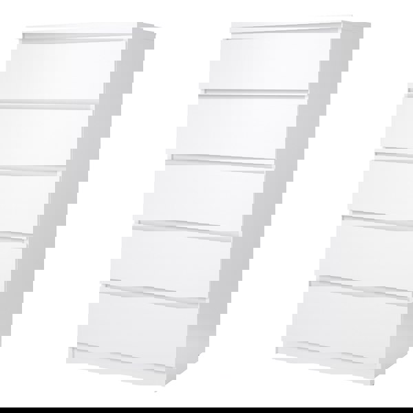 Furniture To Go Naia Chest of 5 Drawers in White High Gloss