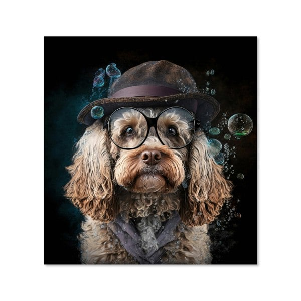 Warren Reed - Designer Cockapoo Dog With Glasses Splashart Kitchen Splashback