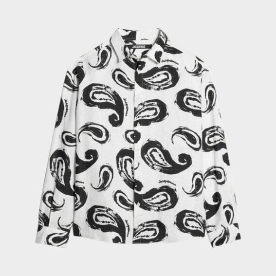 Jacquemus La Chemise Simon Print White Black Paisley