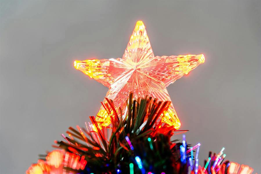 2ft to 6ft Candle & Bow Fibre Optic Christmas Trees, Green PVC, Pre-Lit LED image 4