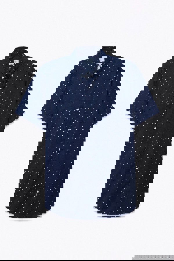 ENORSIA Printed Short Sleeve Shirt with Polka Dots and Comfortable Fit