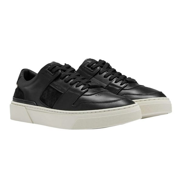 Boss Mens Gary Leather Tennis Shoes - Black/White