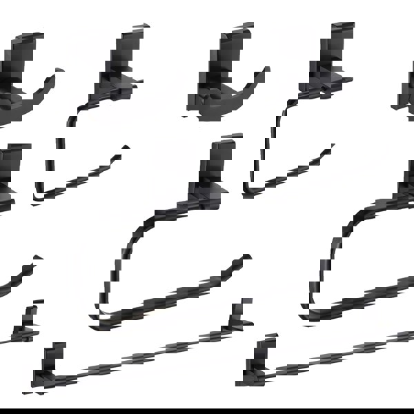 Showerdrape Unity Black Stainless Steel Wall Mounted 4 Piece Bathroom Accessory Set