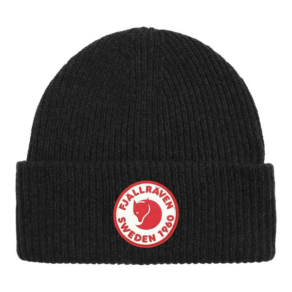 Front view of Fjallraven 1960 Logo Beanie for Men in Black