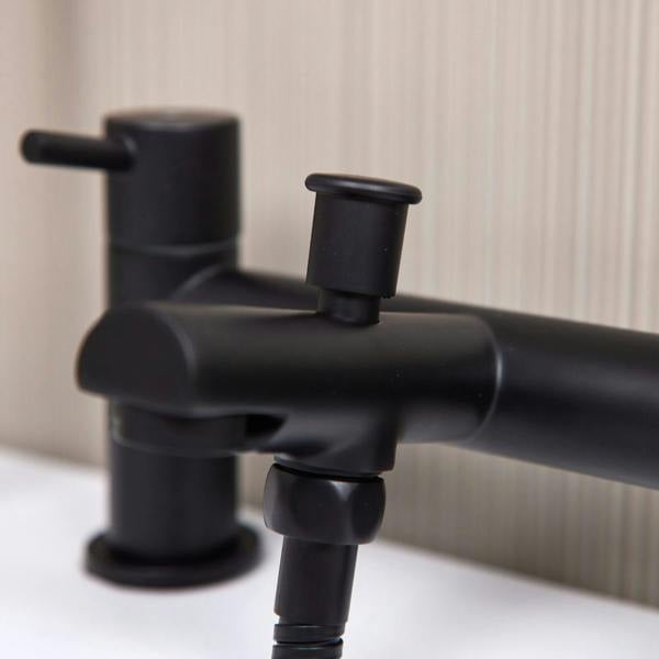 Flode Runn | Bath Shower Mixer | Including Handset and Holder | Matt Black