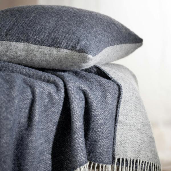 Soak&Sleep Orion Blue Pure Wool Reversible Throw