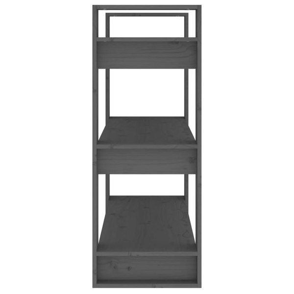 Berkfield Book Cabinet/Room Divider Grey 80x35x91 cm Solid Wood Pine