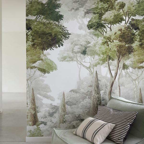 Grandeco Bermeo Fairytale Forest 3 panel repeatable Mural 1.59 x 2.8m, Grey