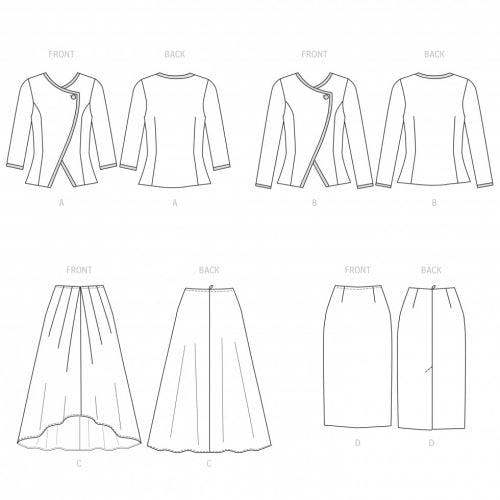 Simplicity Sewing Pattern 9555, Jackets, Skirts for Women, H5 (6-8-10-12-14) - Intermediate