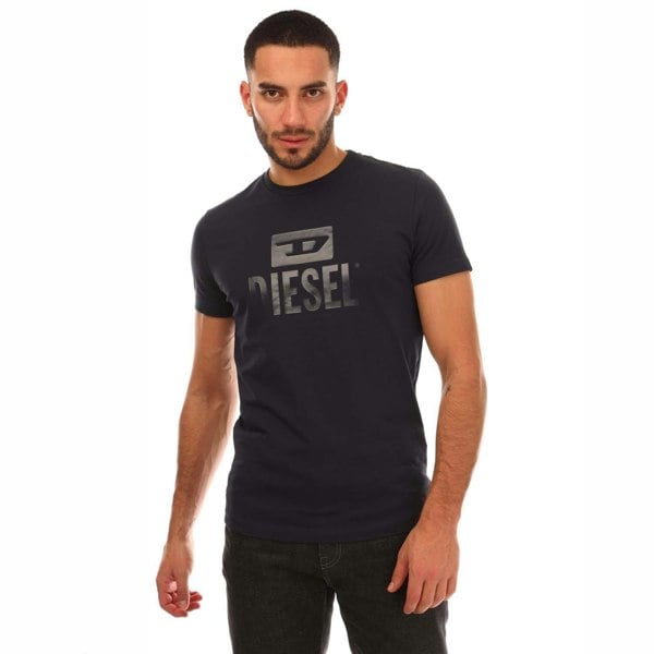 Diesel Mens T-Diego Two Tone T-Shirt - Navy