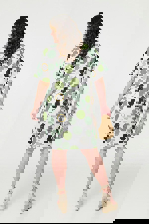 Green | Polka Dot Relaxed Tunic Dress