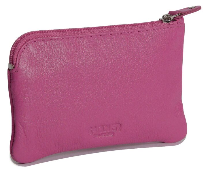 SADDLER Compact Leather Coin & Card Purse "Ellie" – Handmade by Saddler | RFID Protected & Gift Boxed | With Front Zip Pocket & Key Holder