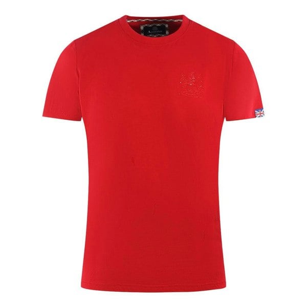 Aquascutum Mens London Aldis Tonal Logo T-Shirt - Red